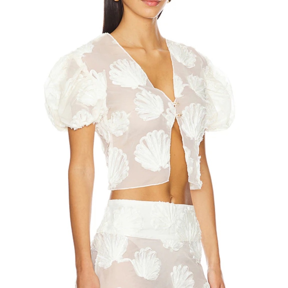 House of Sunny Scattered Shell Blouse in Marble
